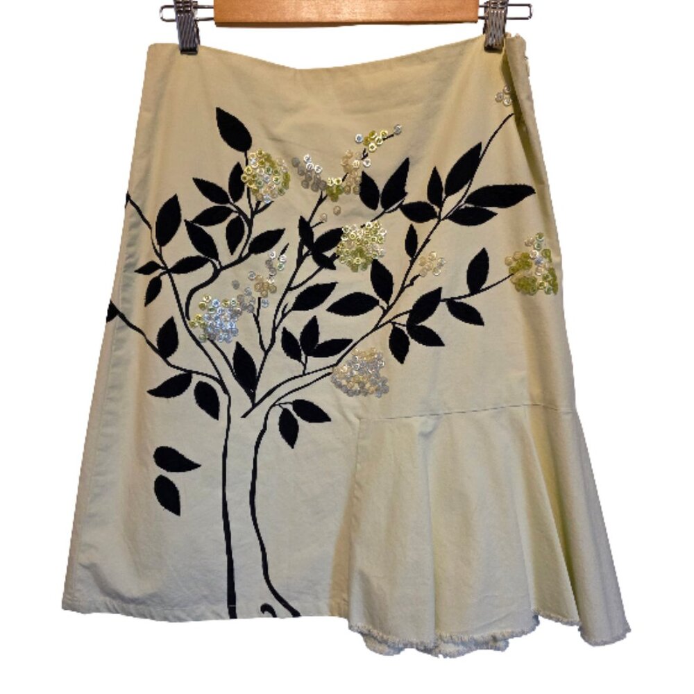 Anthropologie Odille Button Floral Skirt Size 6